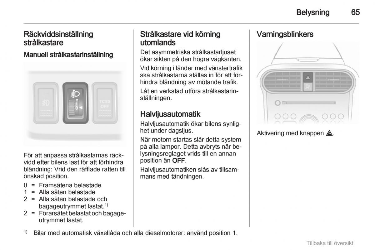 Opel Agila B instruktionsbok / page 65