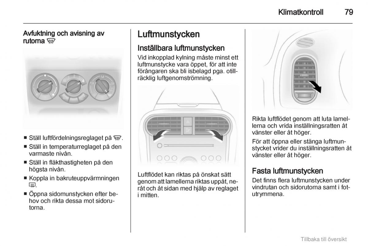 Opel Agila B instruktionsbok / page 79