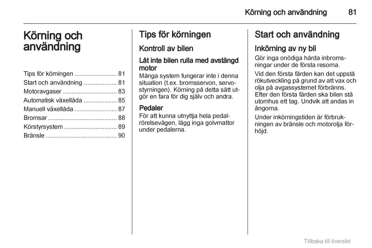 Opel Agila B instruktionsbok / page 81