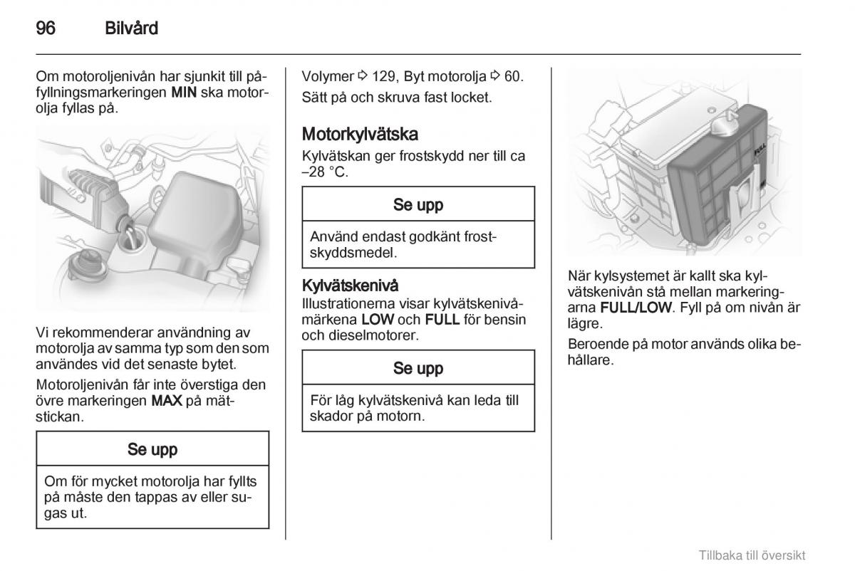 Opel Agila B instruktionsbok / page 96