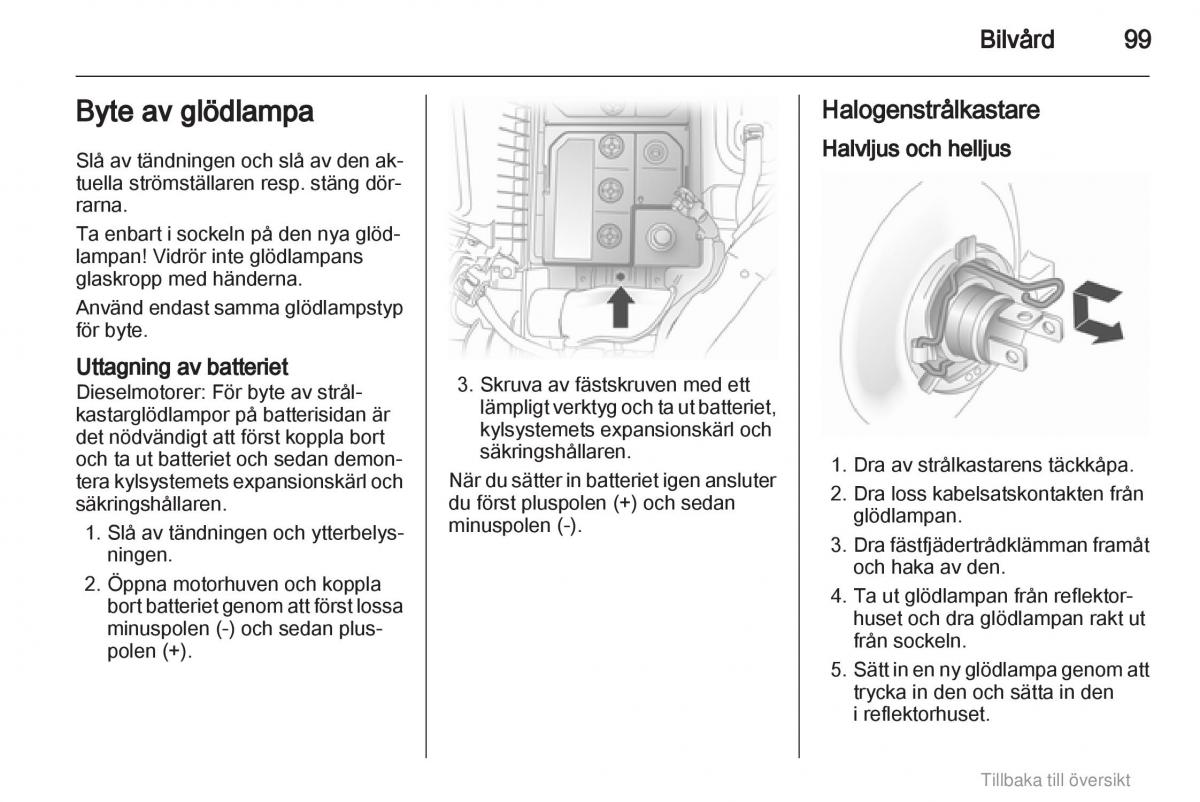 Opel Agila B instruktionsbok / page 99