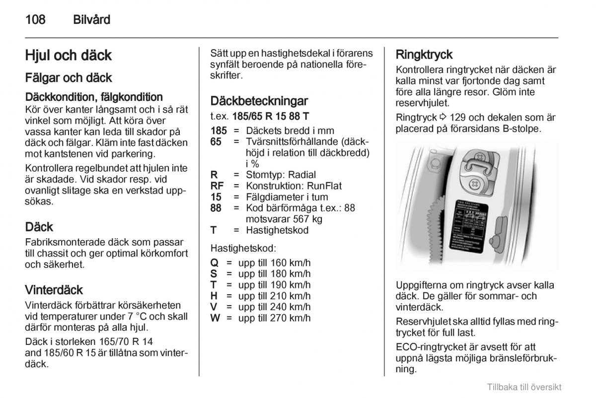 Opel Agila B instruktionsbok / page 108