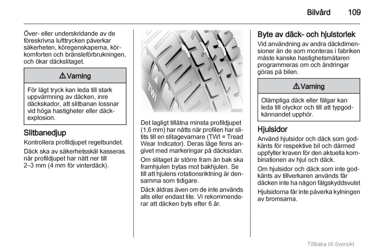 Opel Agila B instruktionsbok / page 109