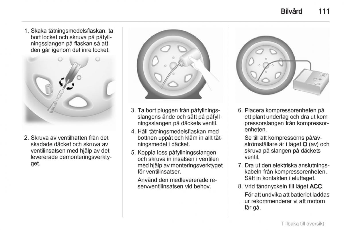 Opel Agila B instruktionsbok / page 111