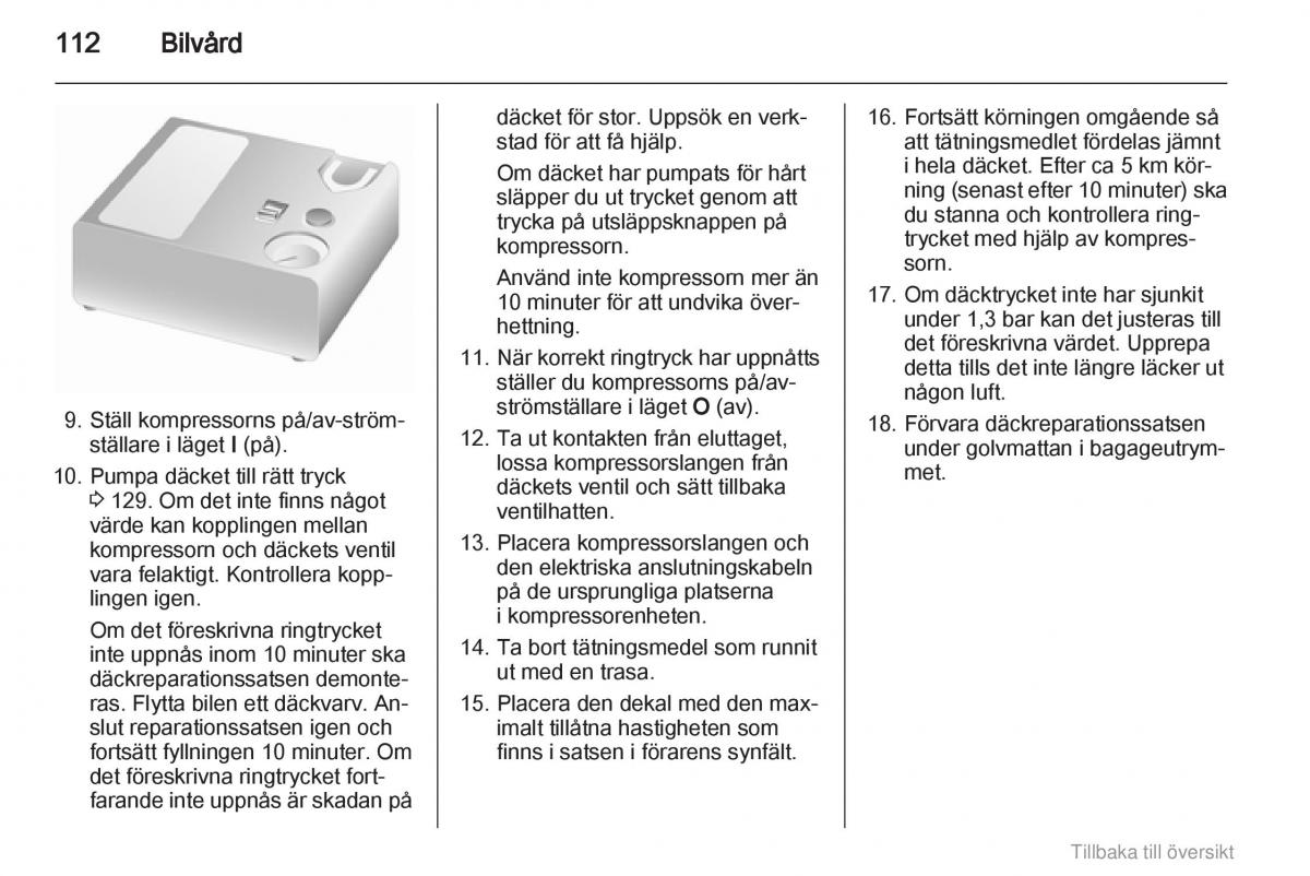 Opel Agila B instruktionsbok / page 112