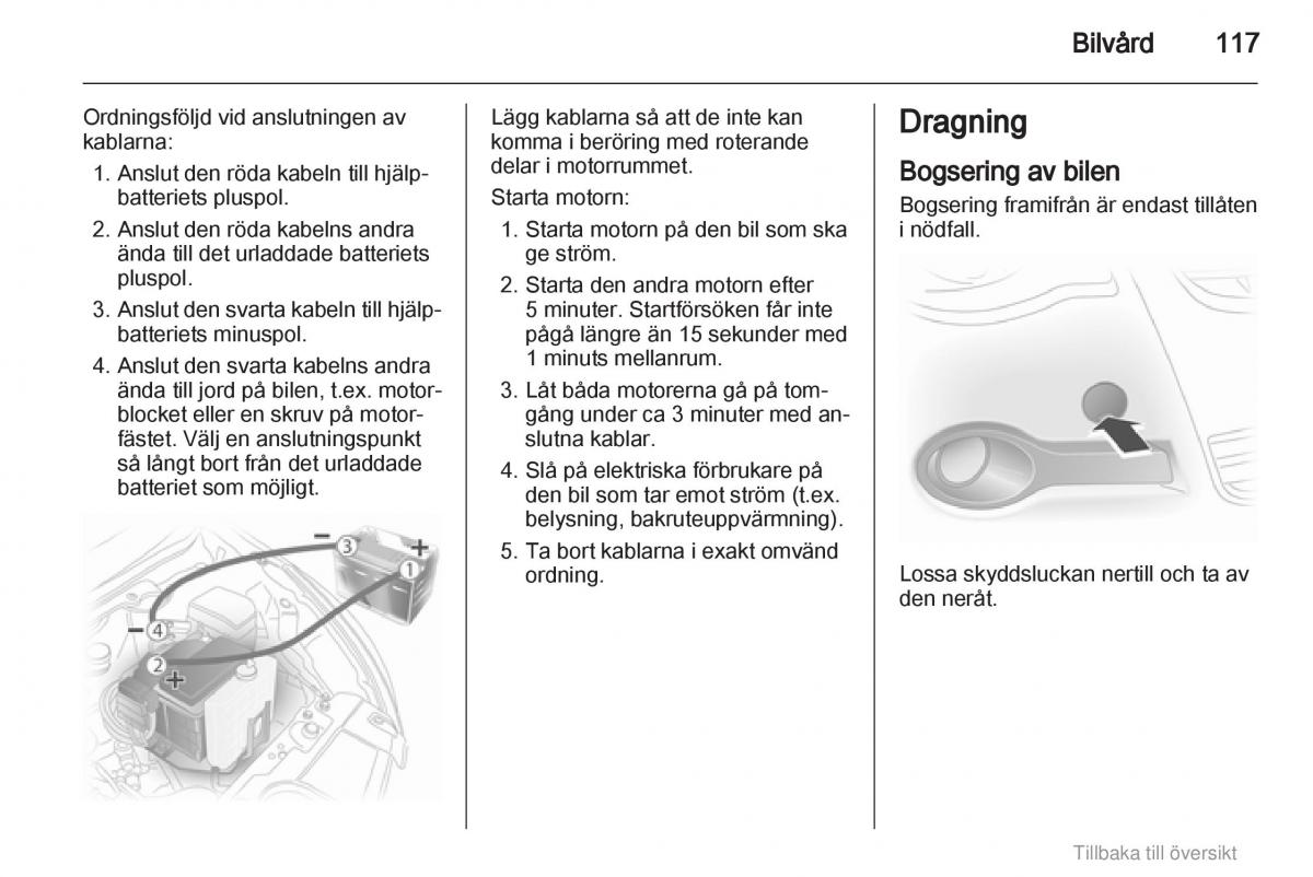 Opel Agila B instruktionsbok / page 117