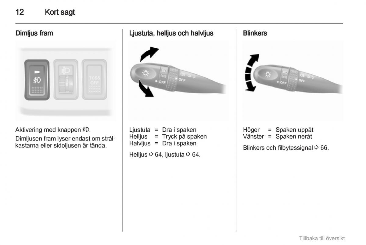 Opel Agila B instruktionsbok / page 12