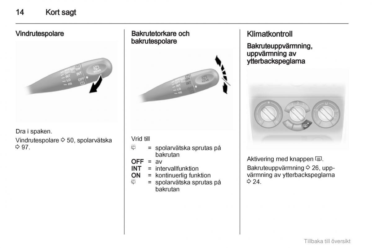 Opel Agila B instruktionsbok / page 14