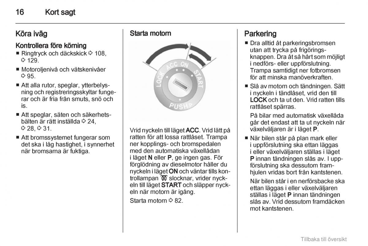 Opel Agila B instruktionsbok / page 16