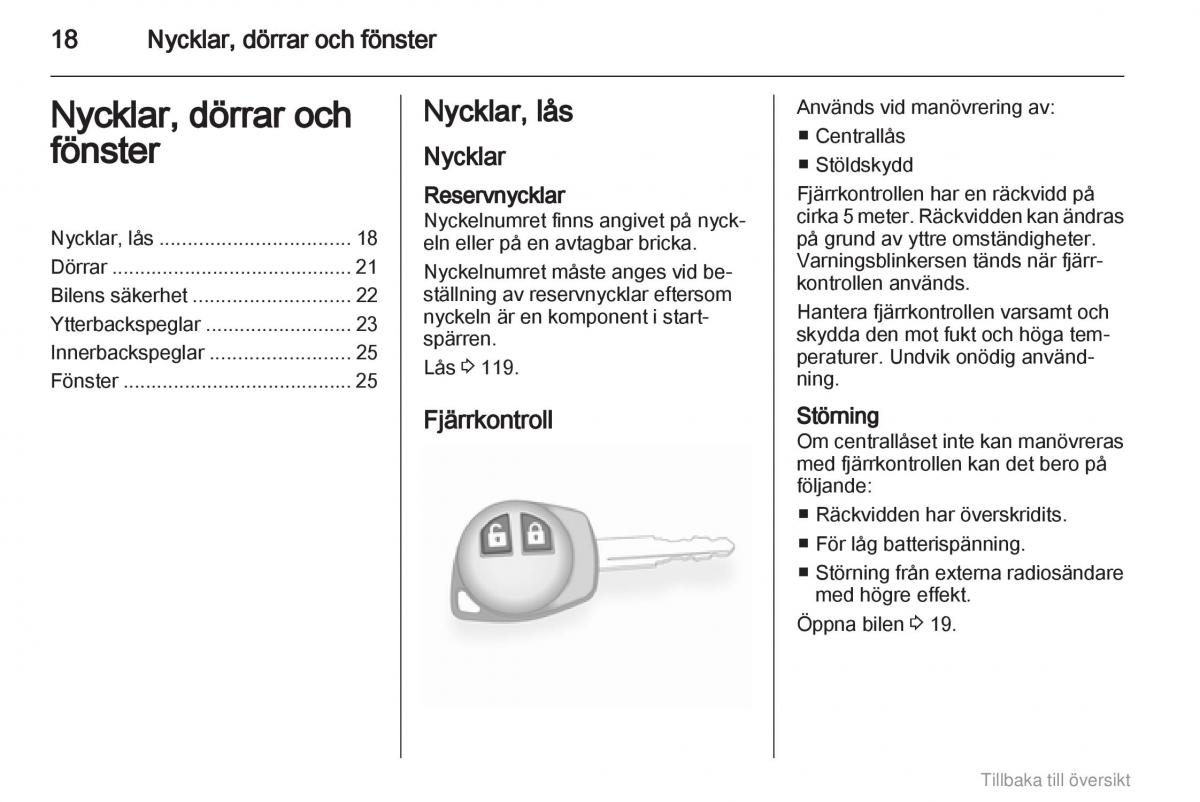 Opel Agila B instruktionsbok / page 18