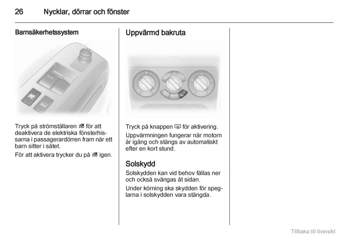 Opel Agila B instruktionsbok / page 26