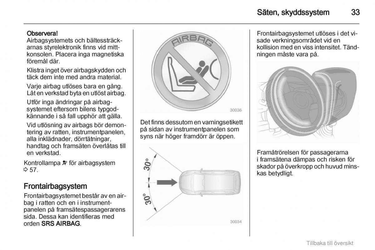 Opel Agila B instruktionsbok / page 33