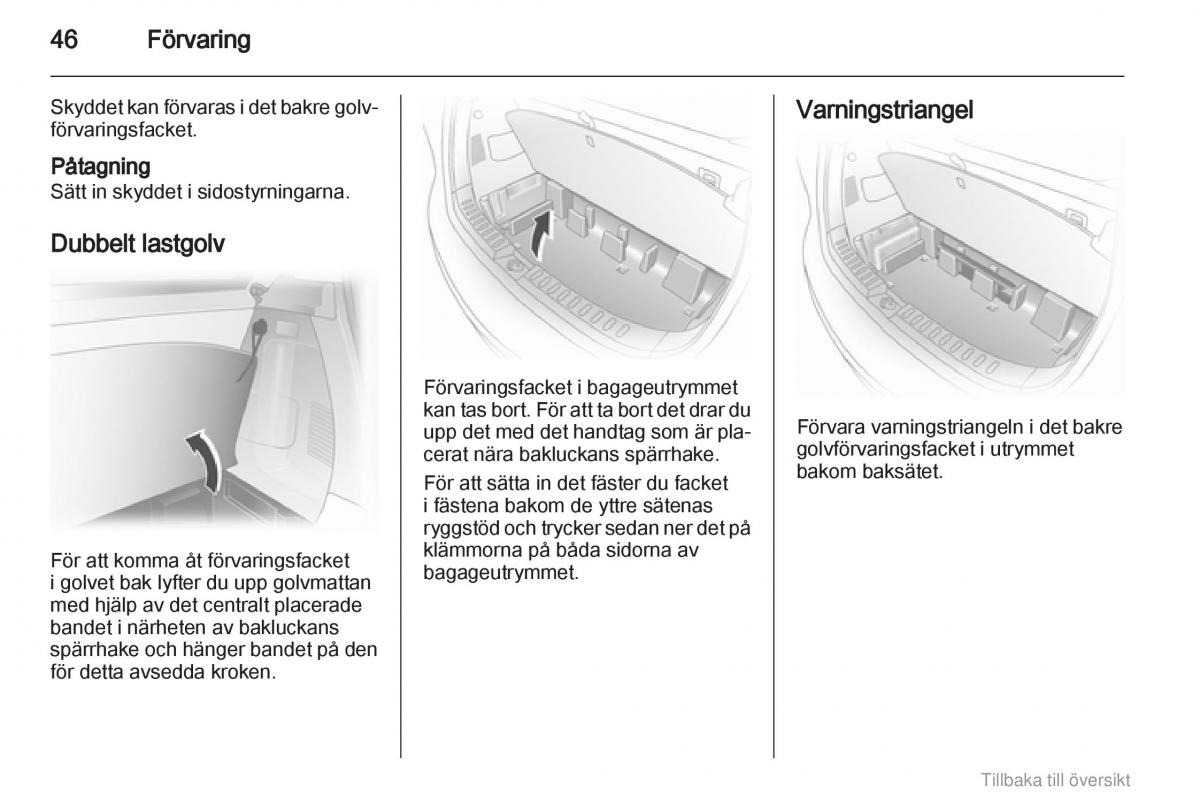 Opel Agila B instruktionsbok / page 46