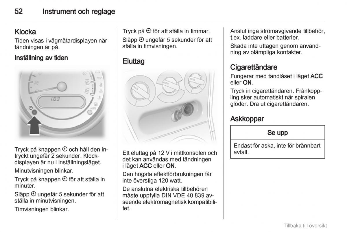 Opel Agila B instruktionsbok / page 52