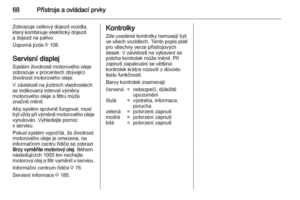 Opel Ampera navod k obsludze / page 70