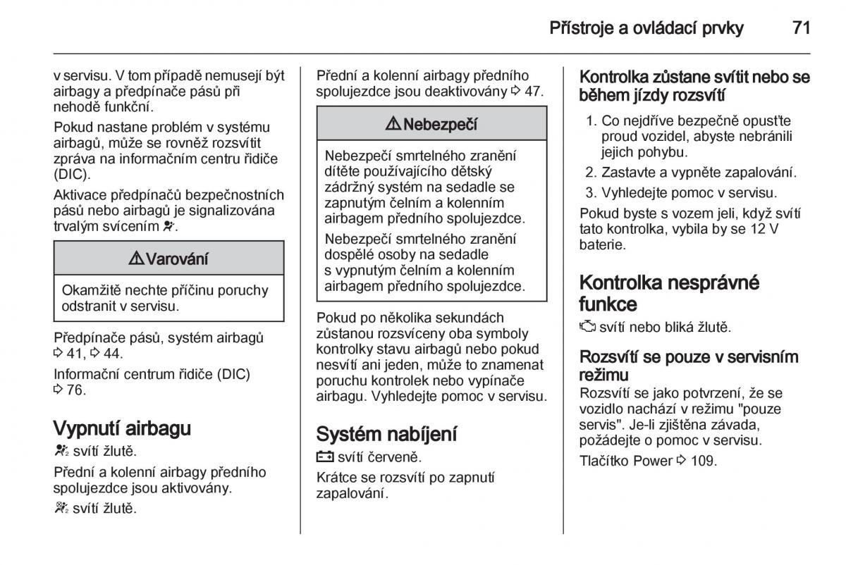 Opel Ampera navod k obsludze / page 73