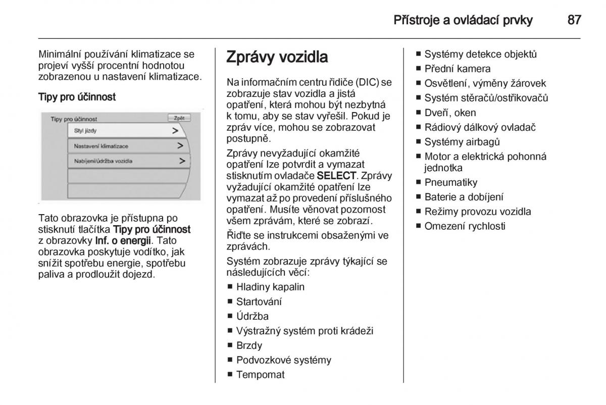 Opel Ampera navod k obsludze / page 89