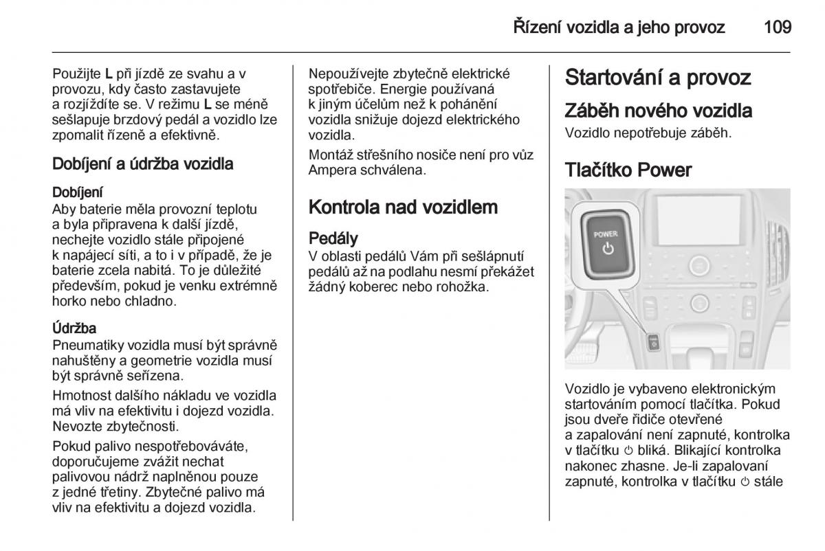 Opel Ampera navod k obsludze / page 111