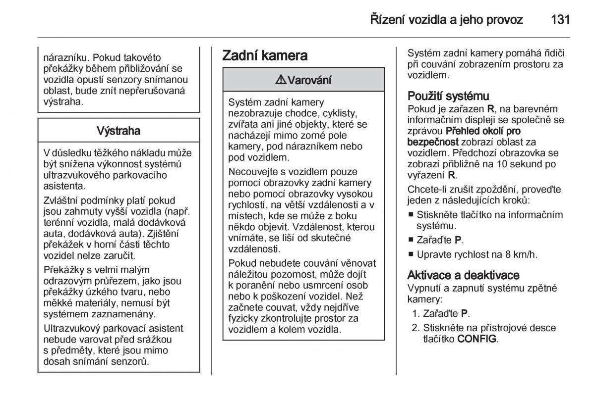 Opel Ampera navod k obsludze / page 133