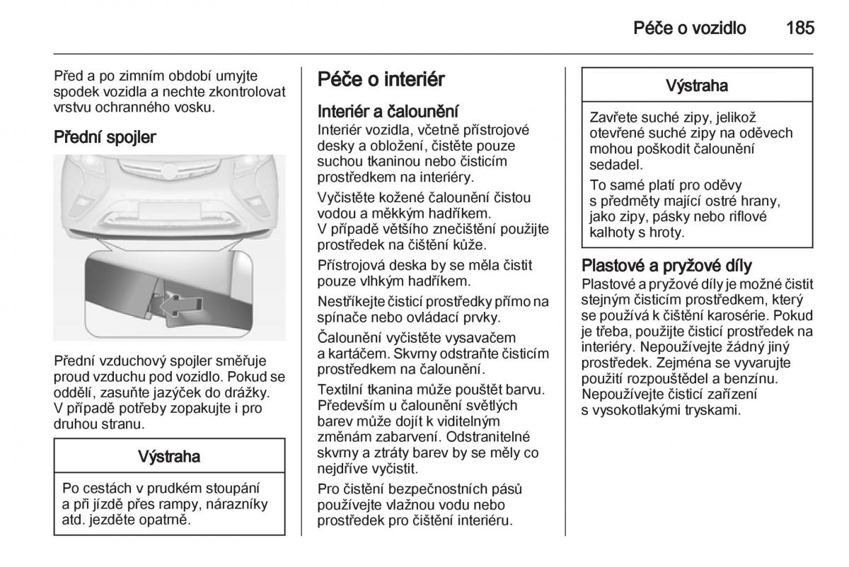 Opel Ampera navod k obsludze / page 187