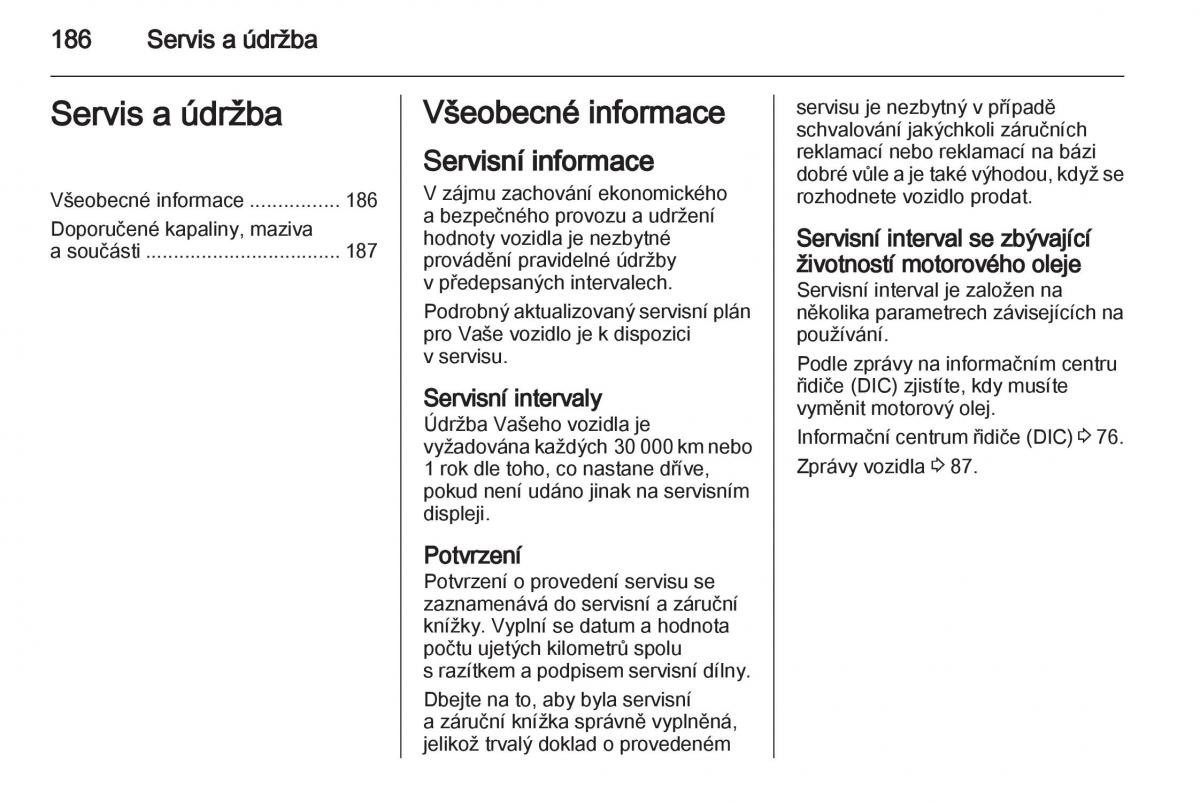 Opel Ampera navod k obsludze / page 188