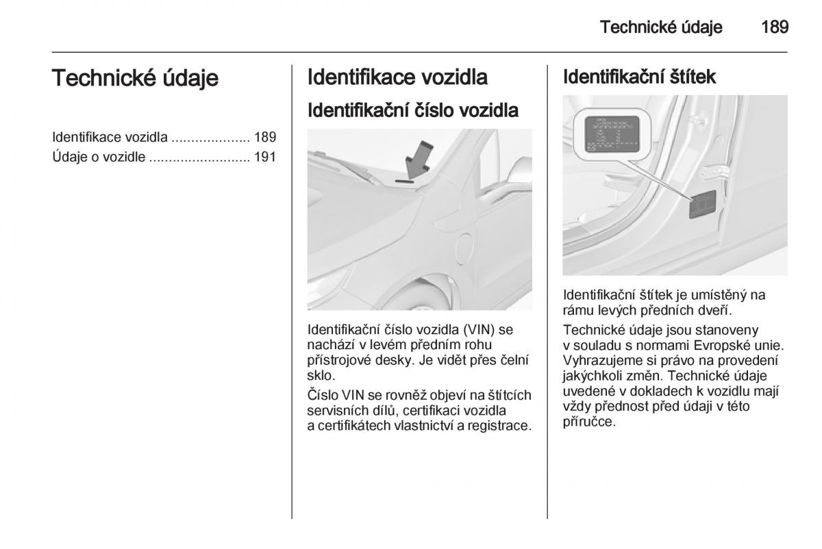 Opel Ampera navod k obsludze / page 191