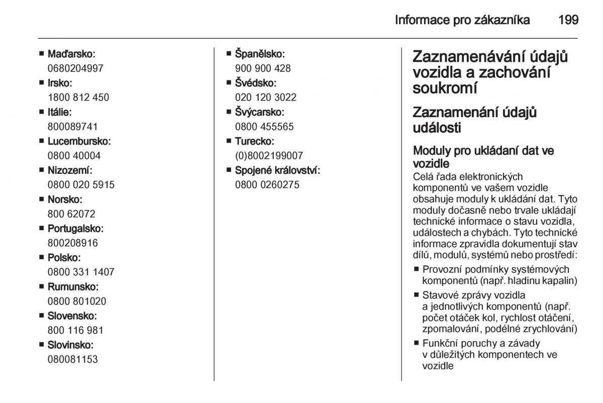 Opel Ampera navod k obsludze / page 201