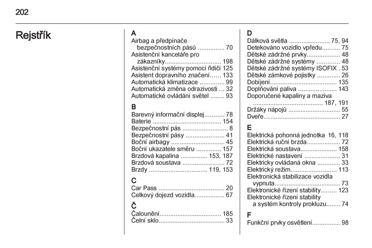 Opel Ampera navod k obsludze / page 204