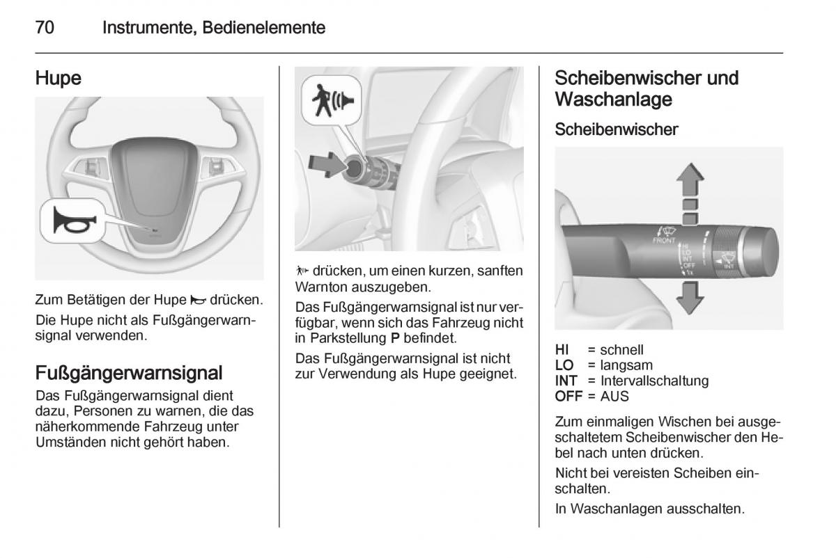 Opel Ampera Handbuch / page 72