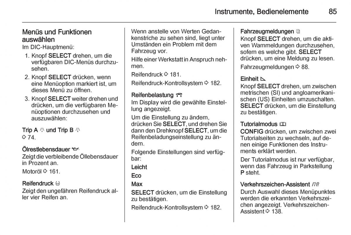 Opel Ampera Handbuch / page 87