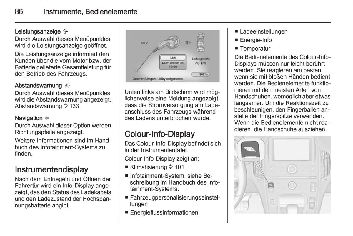 Opel Ampera Handbuch / page 88