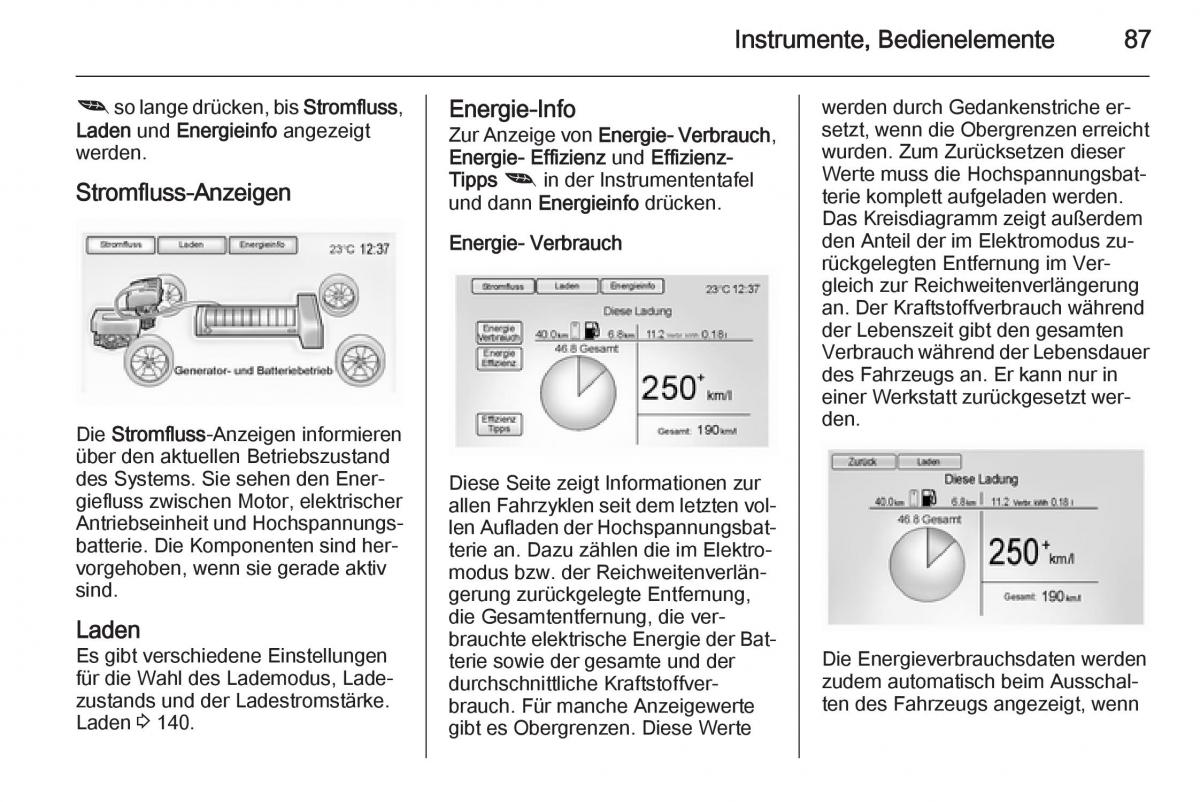 Opel Ampera Handbuch / page 89