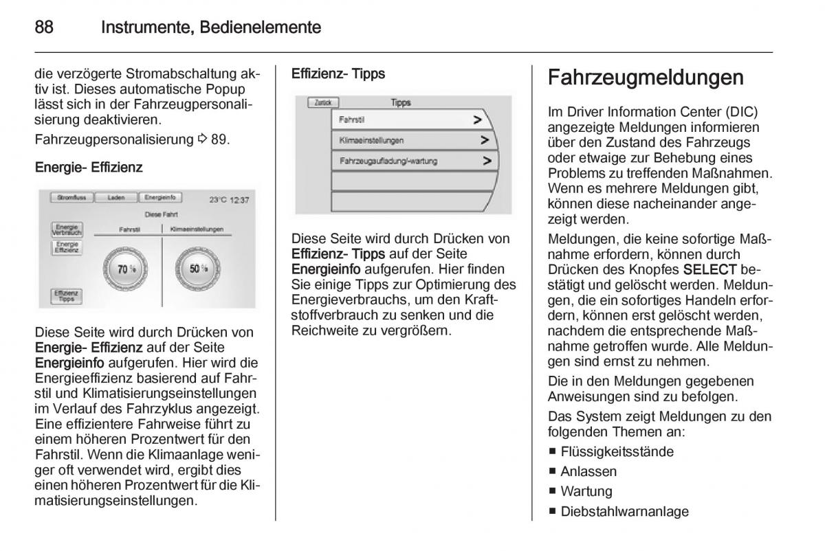 Opel Ampera Handbuch / page 90