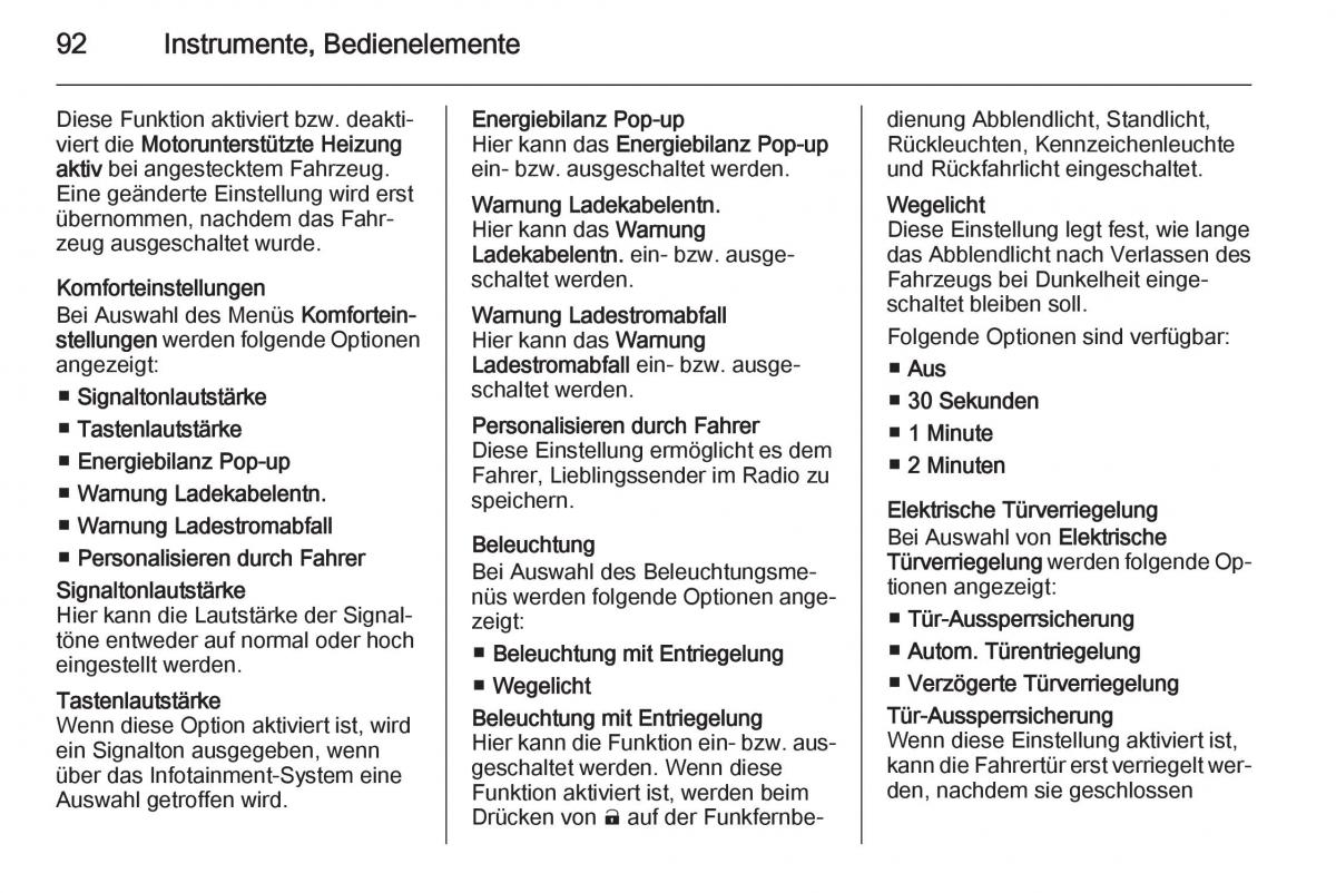 Opel Ampera Handbuch / page 94