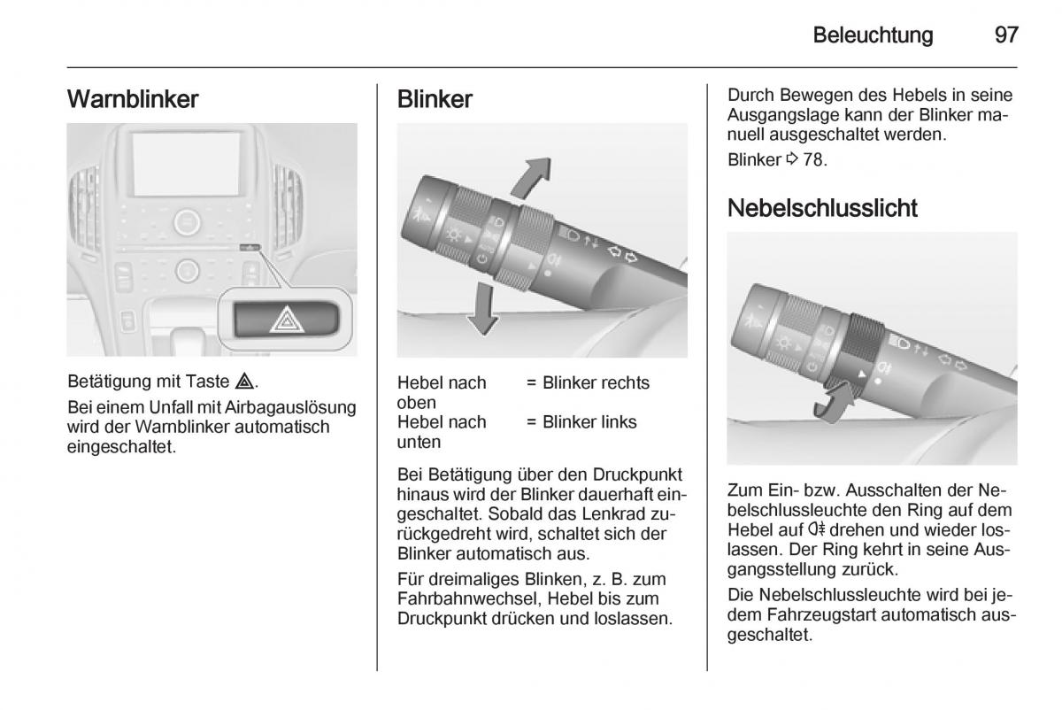 Opel Ampera Handbuch / page 99