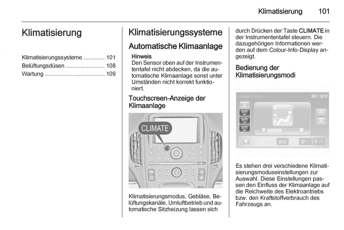 Opel Ampera Handbuch / page 103