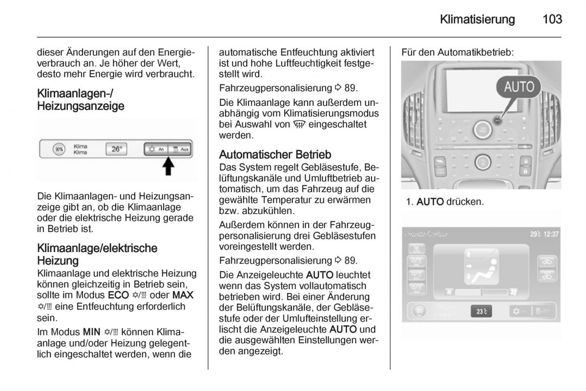 Opel Ampera Handbuch / page 105