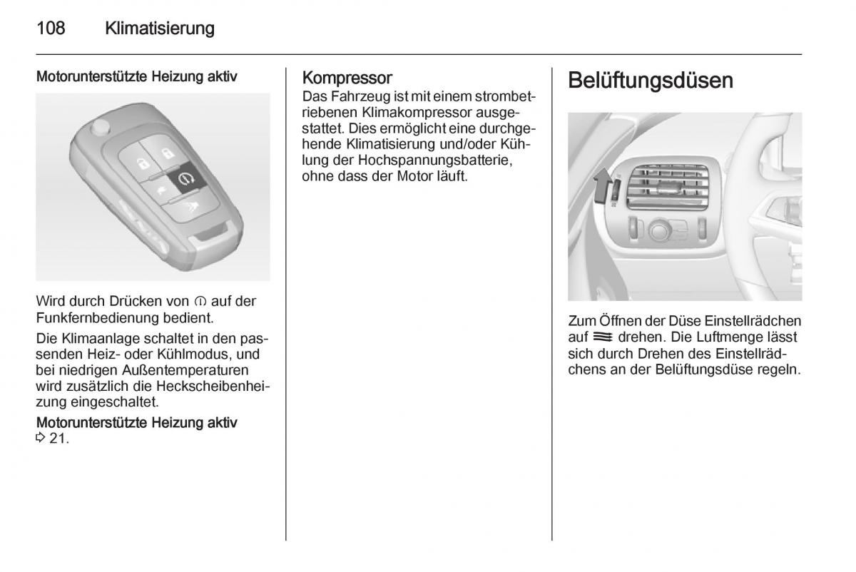 Opel Ampera Handbuch / page 110