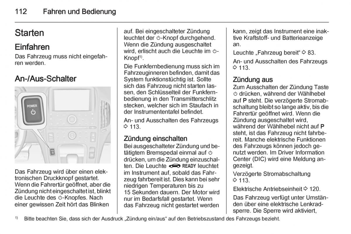 Opel Ampera Handbuch / page 114