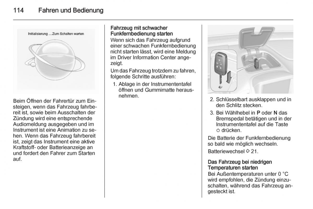 Opel Ampera Handbuch / page 116