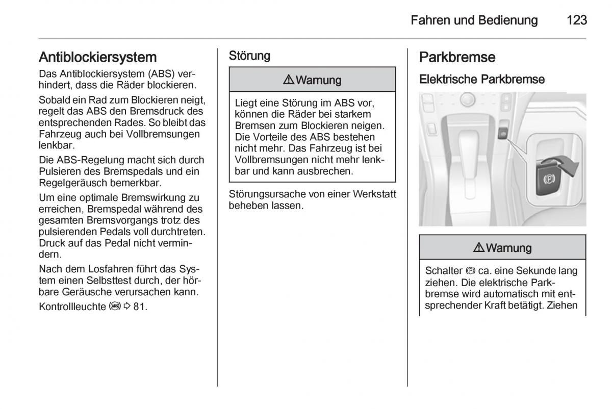 Opel Ampera Handbuch / page 125