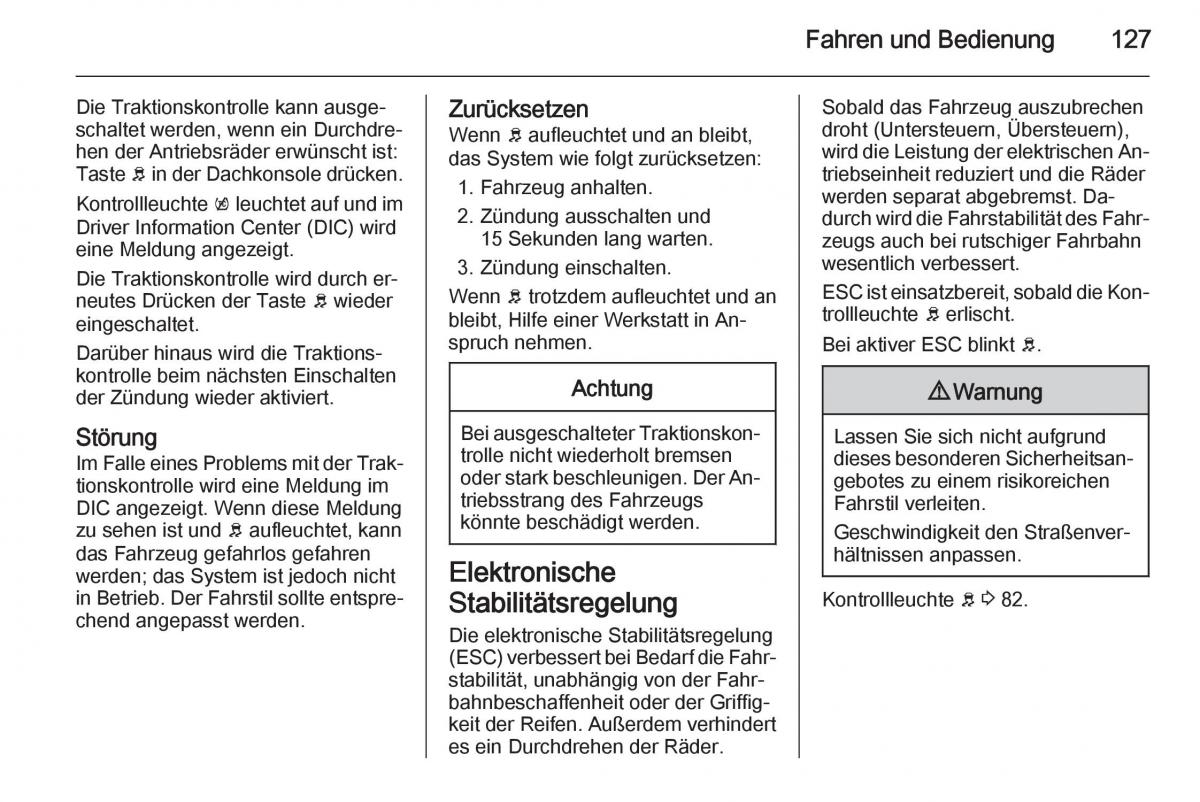 Opel Ampera Handbuch / page 129