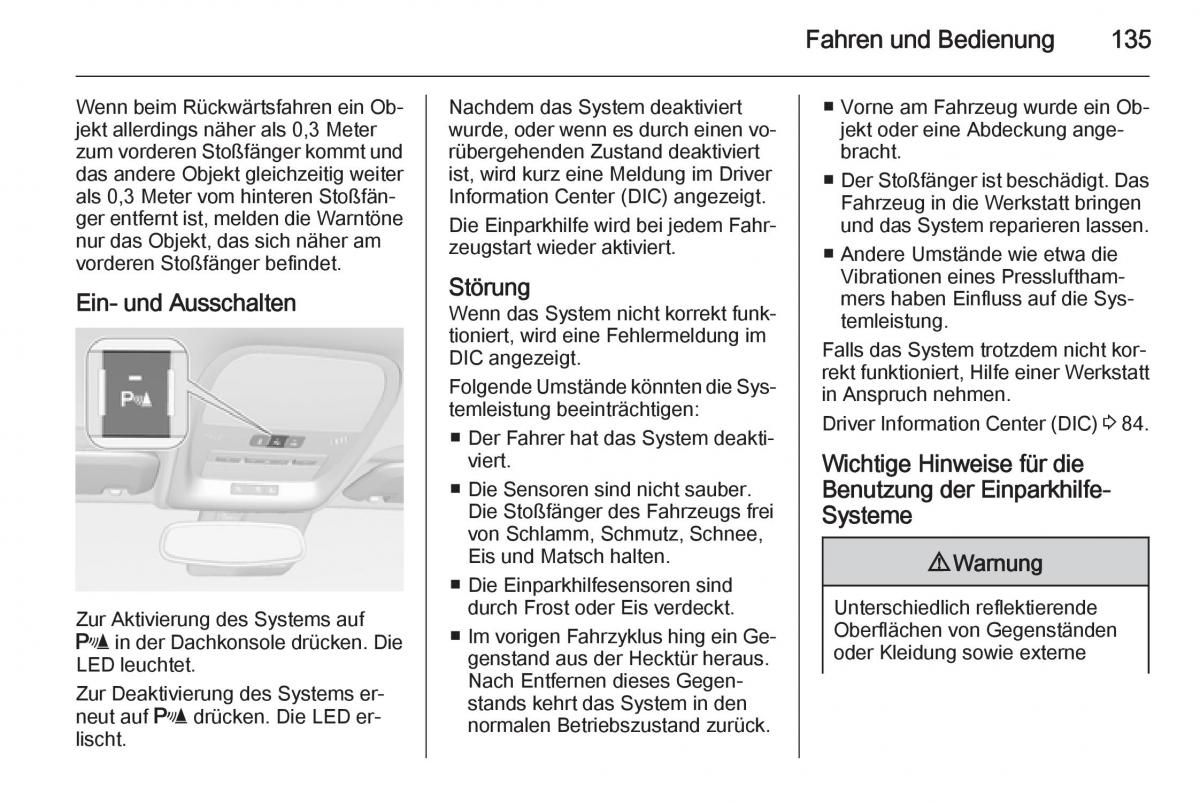 Opel Ampera Handbuch / page 137