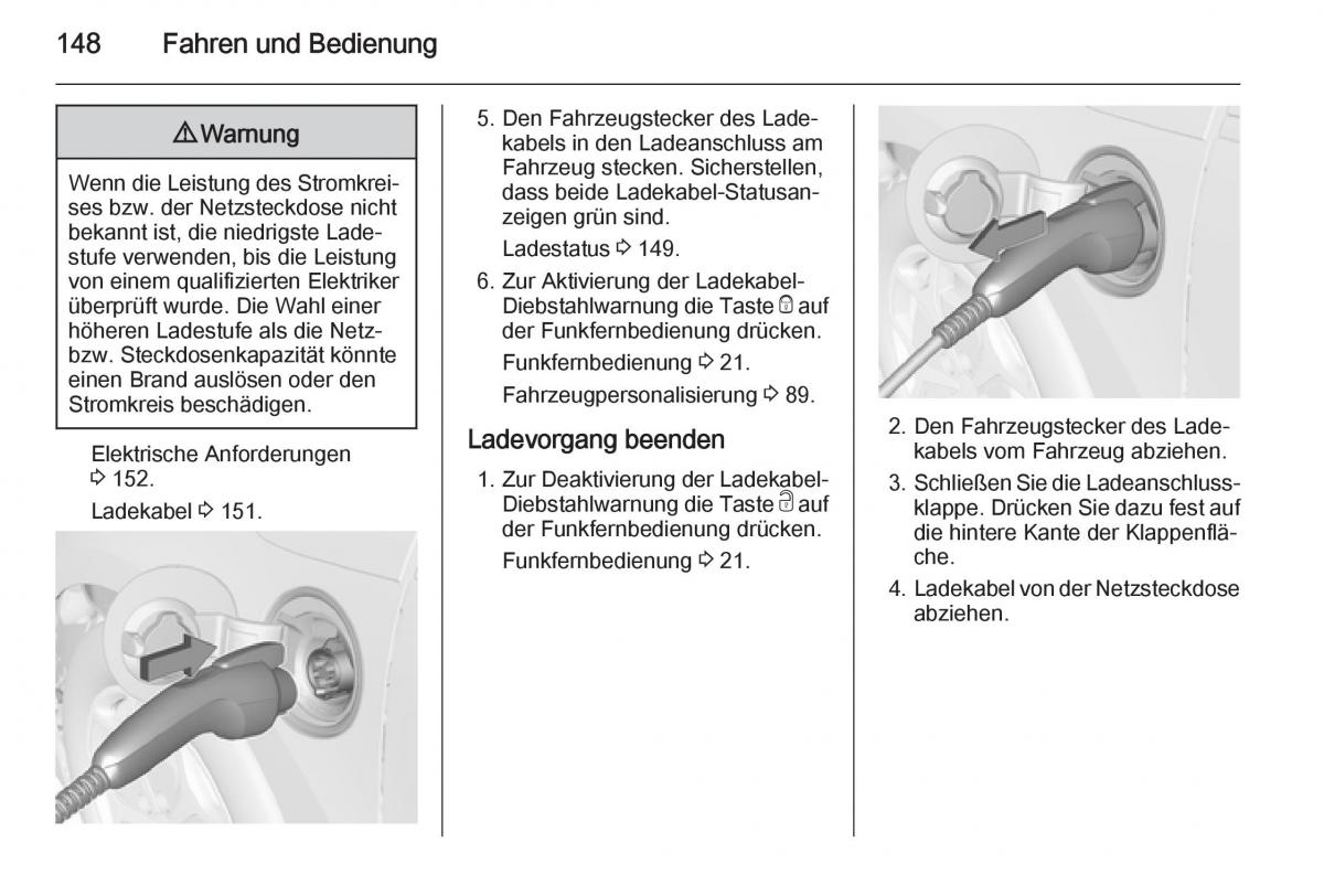 Opel Ampera Handbuch / page 150