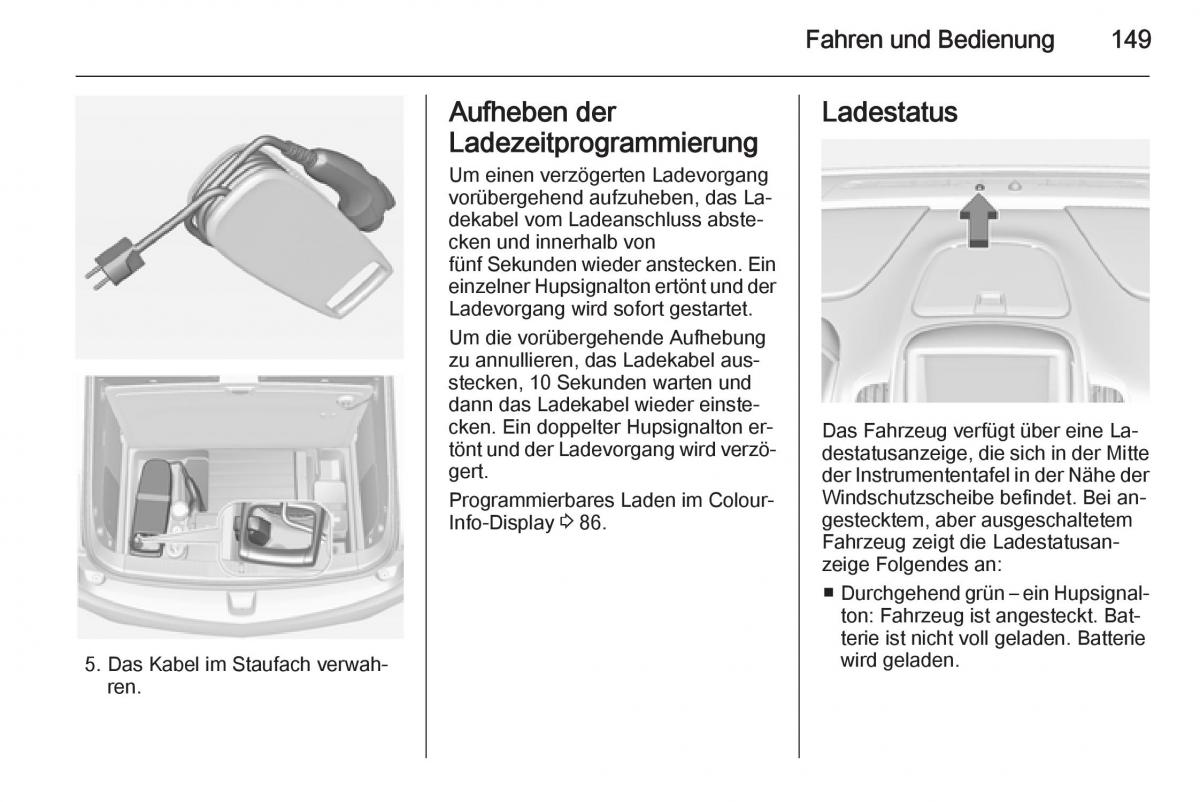 Opel Ampera Handbuch / page 151