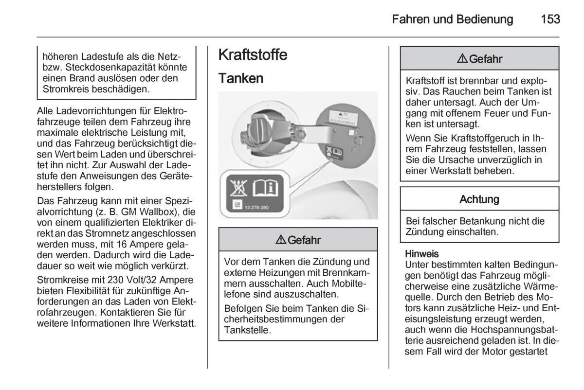 Opel Ampera Handbuch / page 155