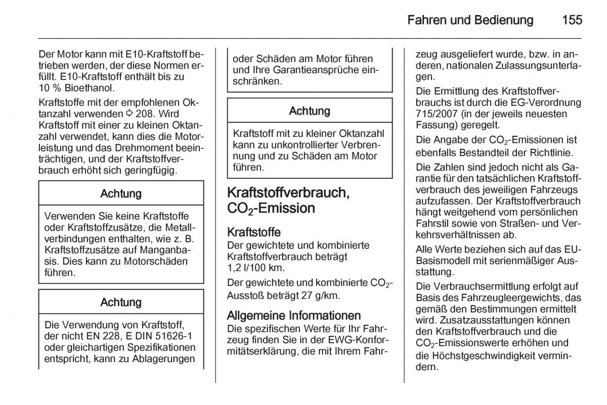 Opel Ampera Handbuch / page 157