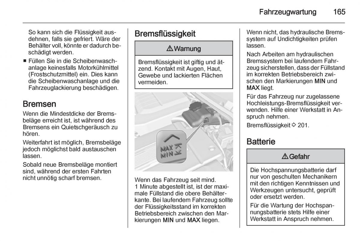 Opel Ampera Handbuch / page 167