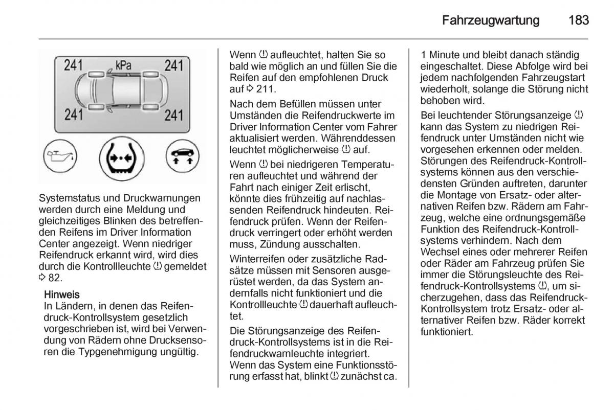 Opel Ampera Handbuch / page 185