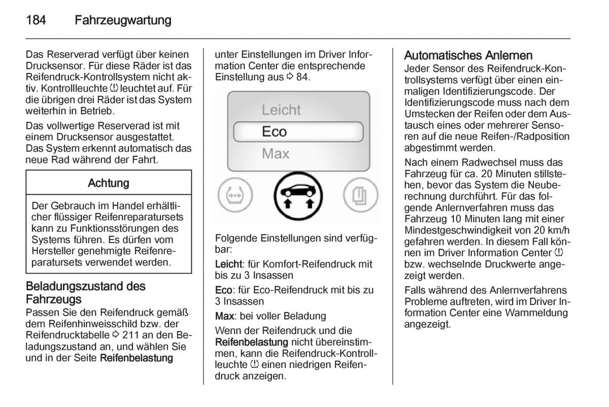 Opel Ampera Handbuch / page 186